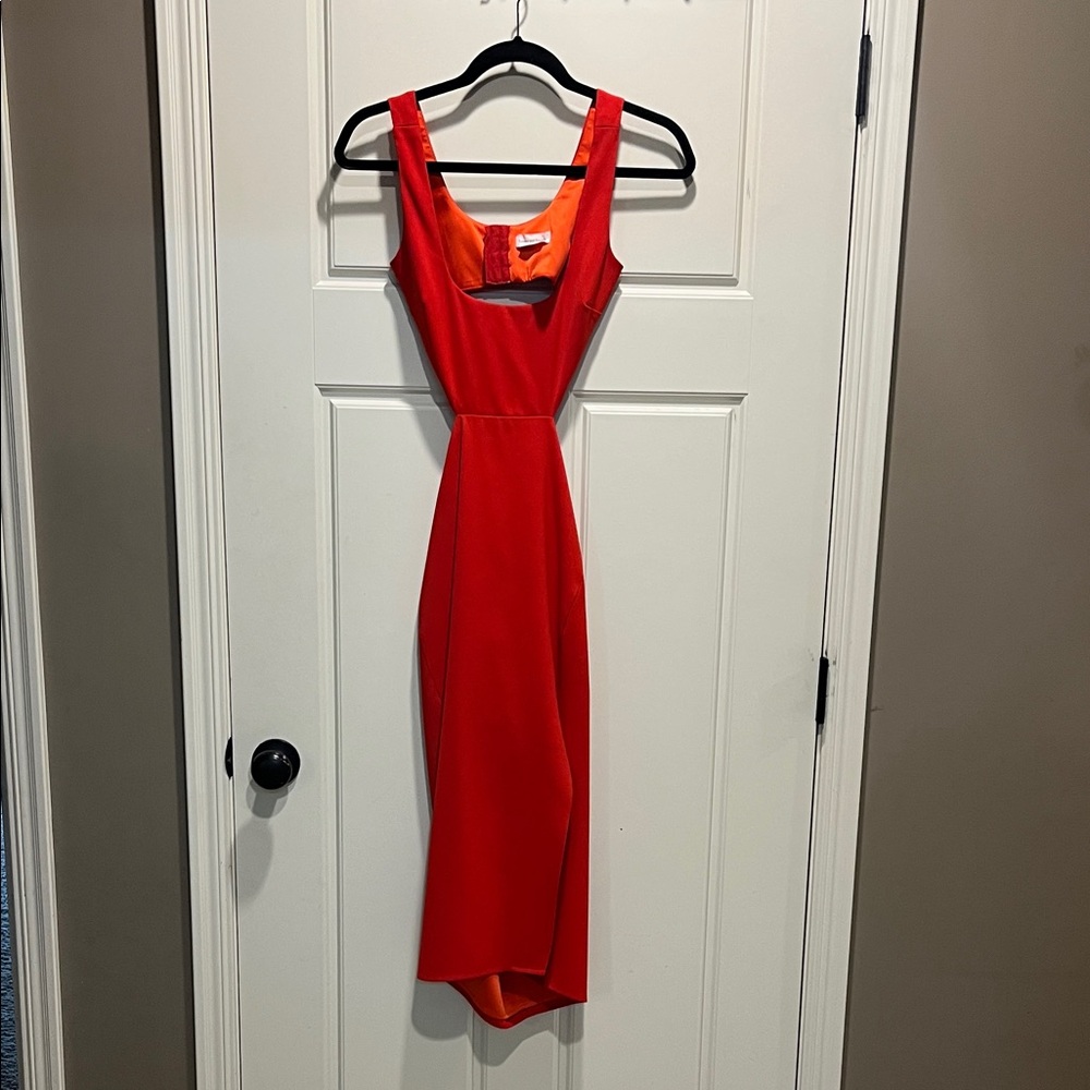 Reformation’s Lovers + Friends Vibrant Red Cut Out Backless Dress